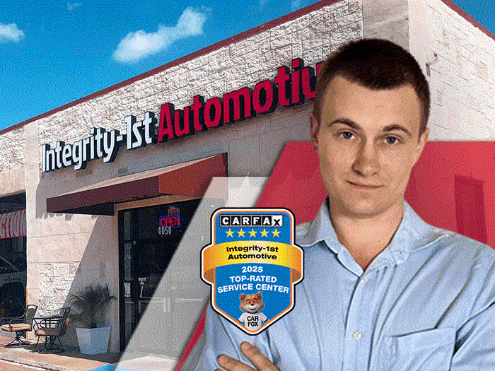 The manager of the South Plano Integrity 1st Car Pros shop, outside the building